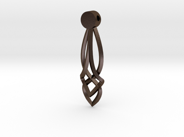 Celtic Drop Pendant Design  in Polished Bronze Steel