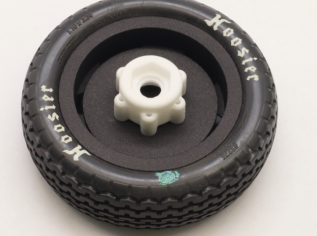 Transport wheel adapter 12mm in White Natural Versatile Plastic: 1:10