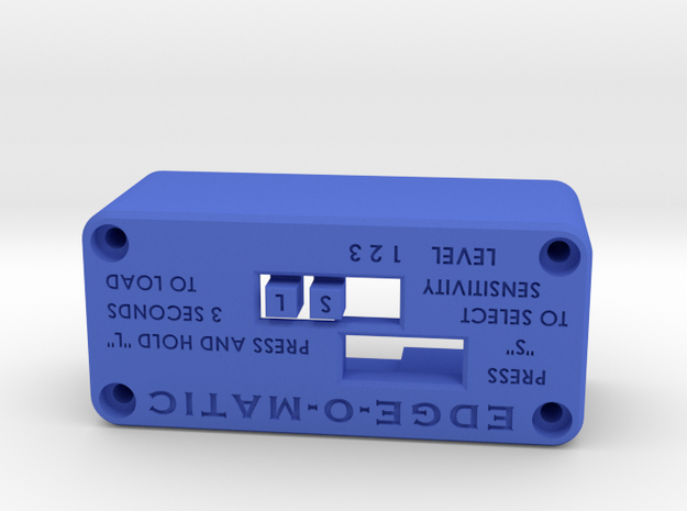 EDGE-O-MATIC web sensor housing in Blue Processed Versatile Plastic