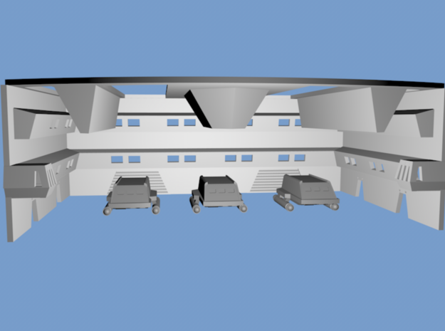 Hangar Deck/Shuttle Bay for AMT K-7 Station in Smooth Fine Detail Plastic