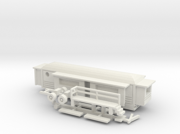 Wohnwagen rundes Dach 2 - 1:220 (z scale) in White Natural Versatile Plastic