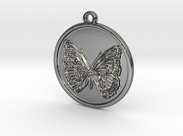 Butterfly pendant in Polished Silver