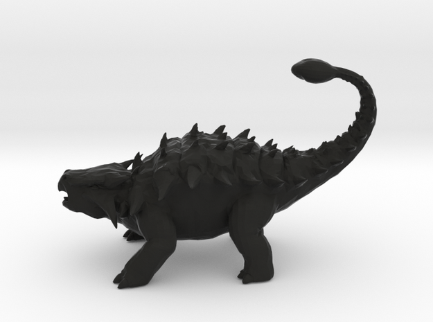 Ankylosaurus in Black Natural Versatile Plastic