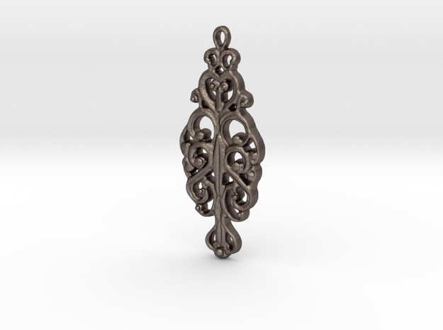Ornamental Pendant in Polished Bronzed Silver Steel