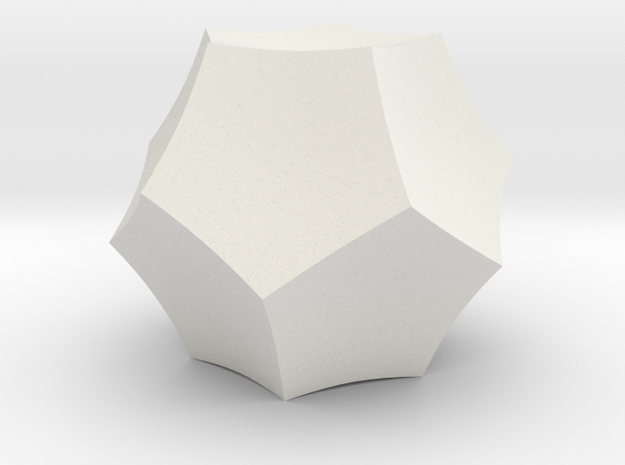 Hyperbolic Dodecahedron in White Natural Versatile Plastic