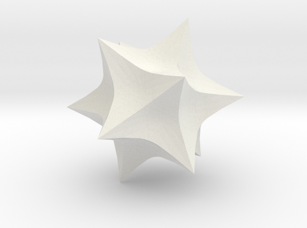 Hyperbolic Icosahedron in White Natural Versatile Plastic