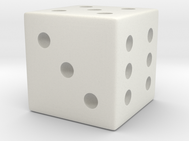 Loaded/Weighted/Rigged Die/Dice (Smaller) in White Natural Versatile Plastic