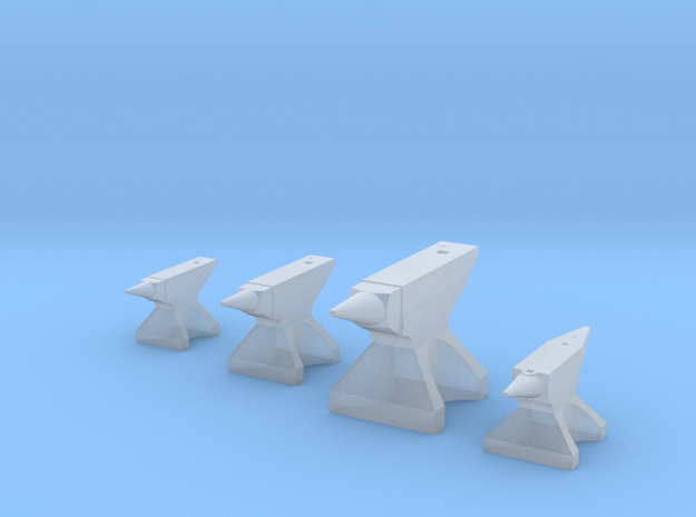 Anvils, Assortment of 4 in Smooth Fine Detail Plastic: 1:20