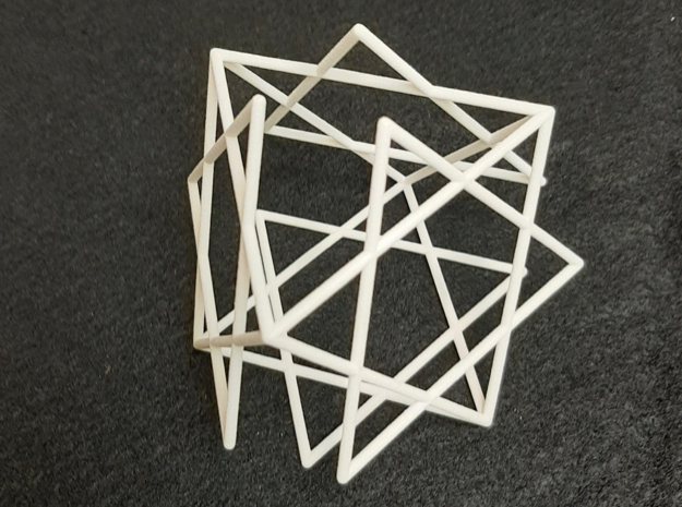 Star-of-David Tetrahedron in White Natural Versatile Plastic: Large
