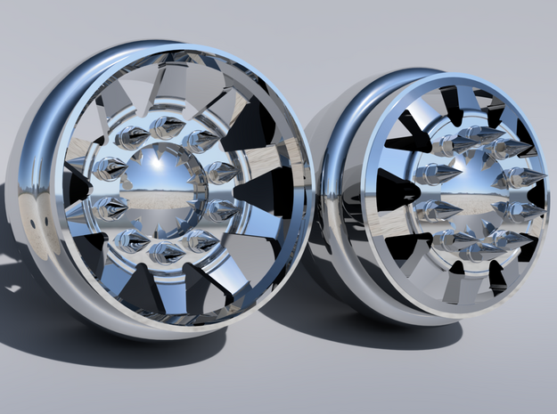 1/64 scale "Baller Hauler" wheels 10mm Dia -4 sets in Smoothest Fine Detail Plastic