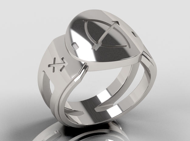 Sagittarius Signet Ring Lite in Polished Silver: 10 / 61.5