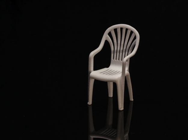 Plastic Chair Miniature (57mm) in White Natural Versatile Plastic