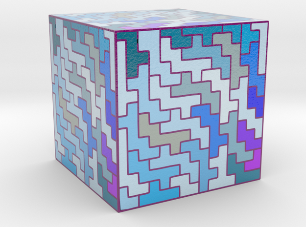 cube puzzle in Glossy Full Color Sandstone