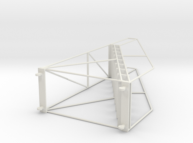 1:24 Industrial Staircase in White Natural Versatile Plastic