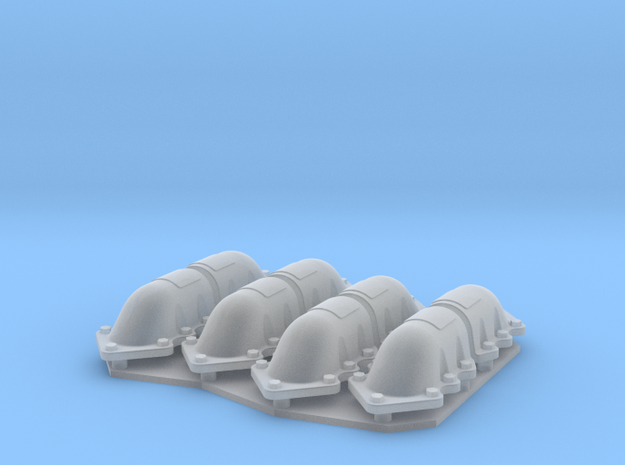 1:48 T-34 scallopped exhaust covers in Smooth Fine Detail Plastic