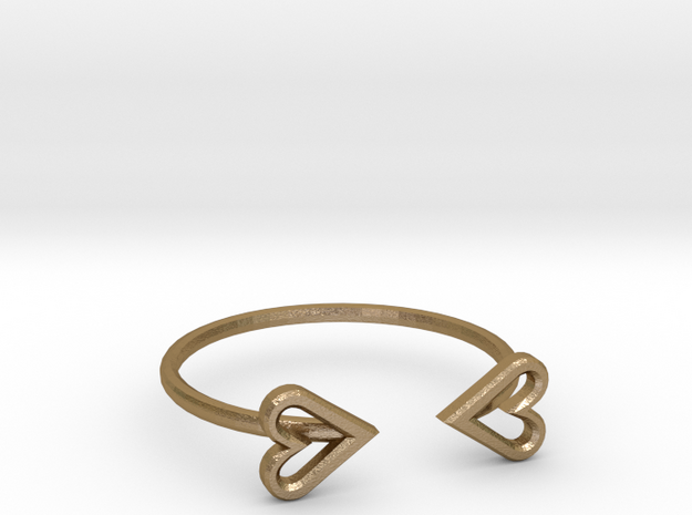 FLYHIGH: Open Heart Skinny Bracelet in Polished Gold Steel