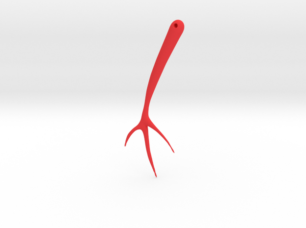 Barbed Bead - Jewelry Pendant 3D Model with Thorn in Red Processed Versatile Plastic