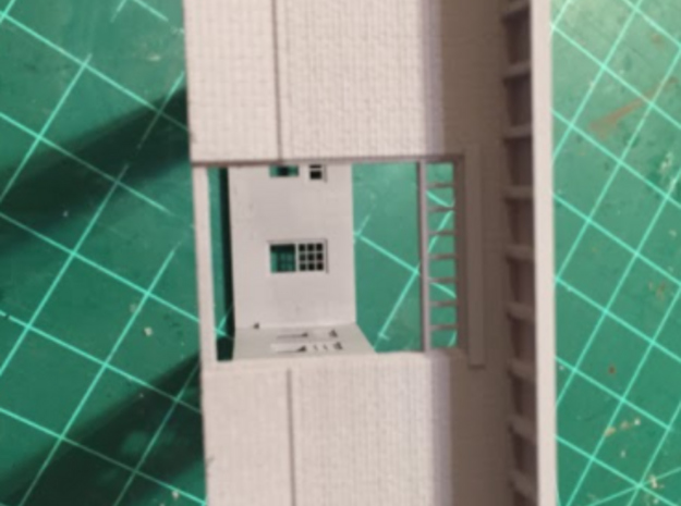 Left Freight Wall Illinois Terminal Station Part 2 in Smooth Fine Detail Plastic