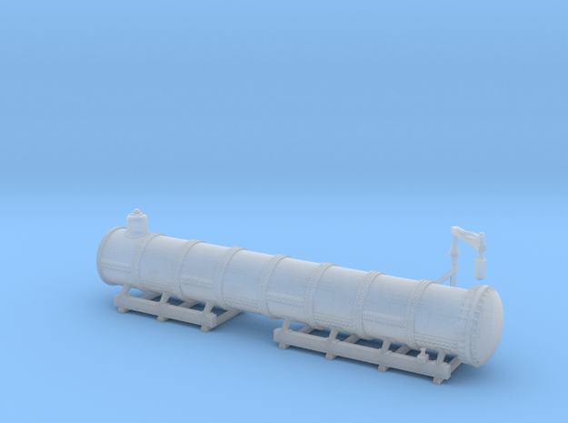 Tie Oil Saturating Wagon Tank & Rack - N Scale in Smooth Fine Detail Plastic