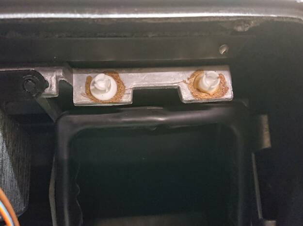 Lancia Delta dashboard clamps speedo frame in White Processed Versatile Plastic