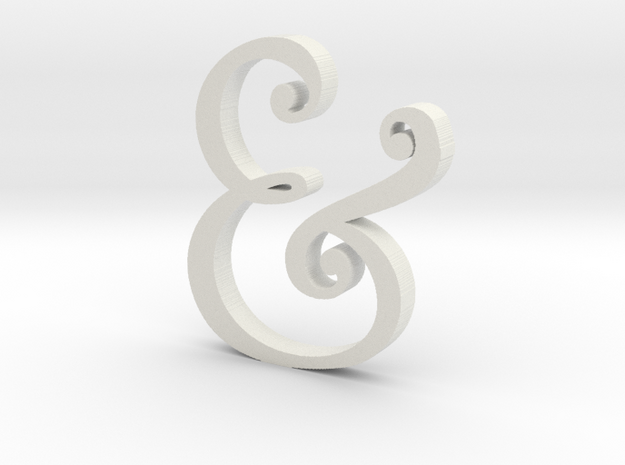 Acrylic Ampersand in White Natural Versatile Plastic: Medium