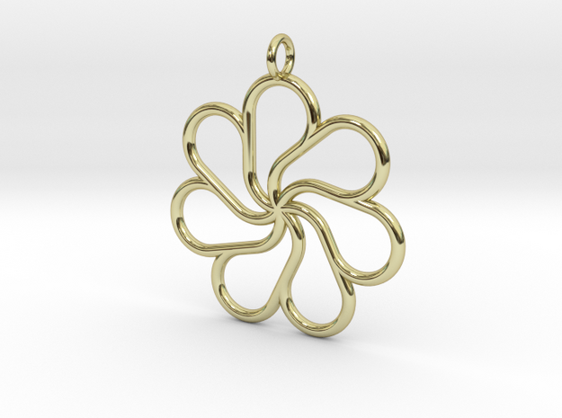 7petal pendant 30mm in 18k Gold Plated Brass