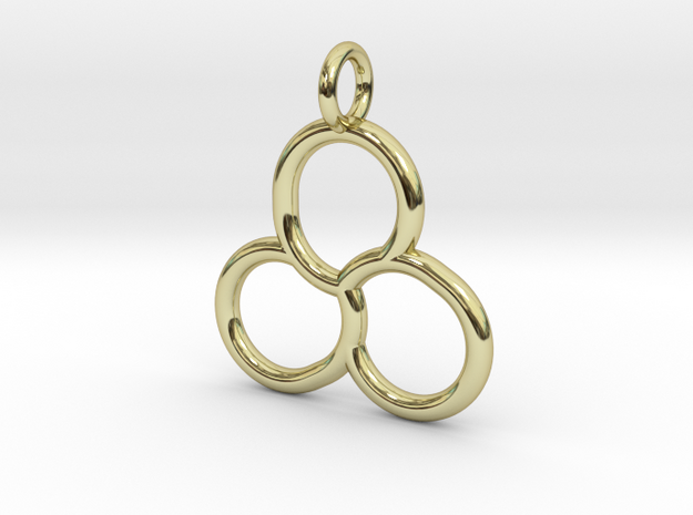 3petal pendant19mm in 18k Gold Plated Brass