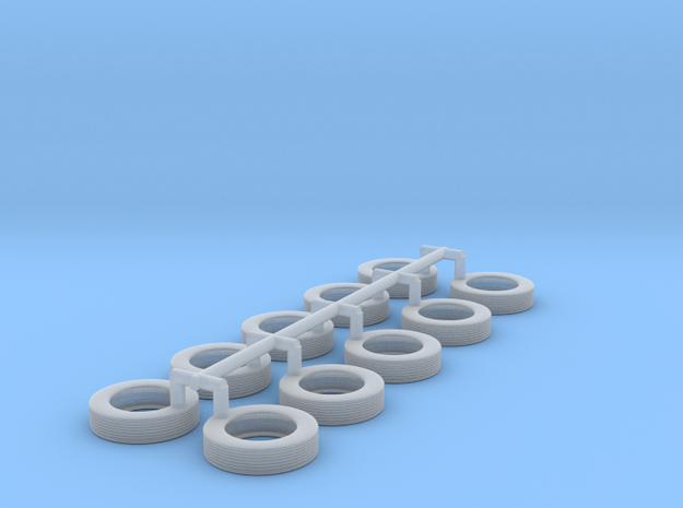 1/64 Scale tire for tag axle wheel in Smooth Fine Detail Plastic