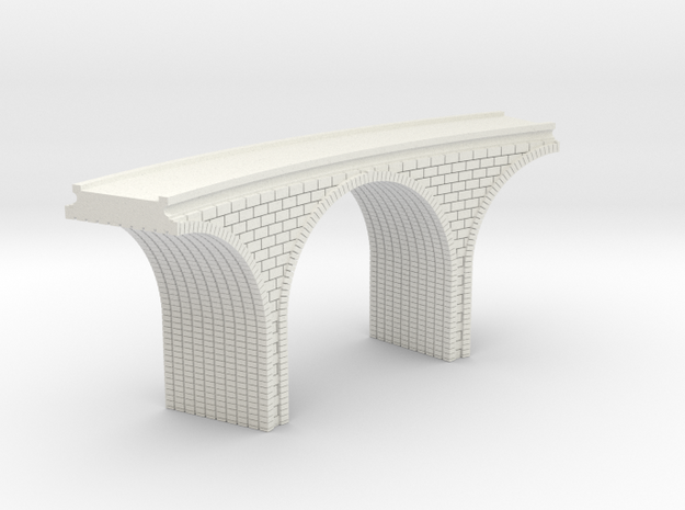 N Scale Arch Bridge Curved Single 1:160 Scale in White Natural Versatile Plastic