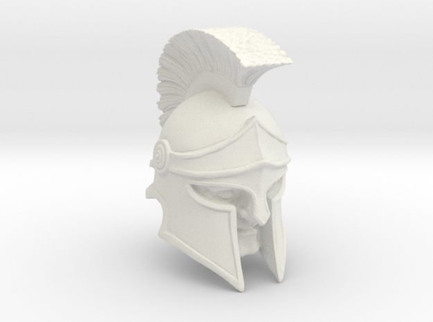 Spartan Helmet (clean+crest) Origins in White Natural Versatile Plastic
