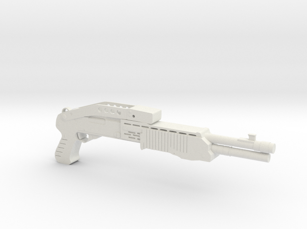 SPAS-12 Shotgun w/Folded Stock - 6 Inch Scale in White Natural Versatile Plastic