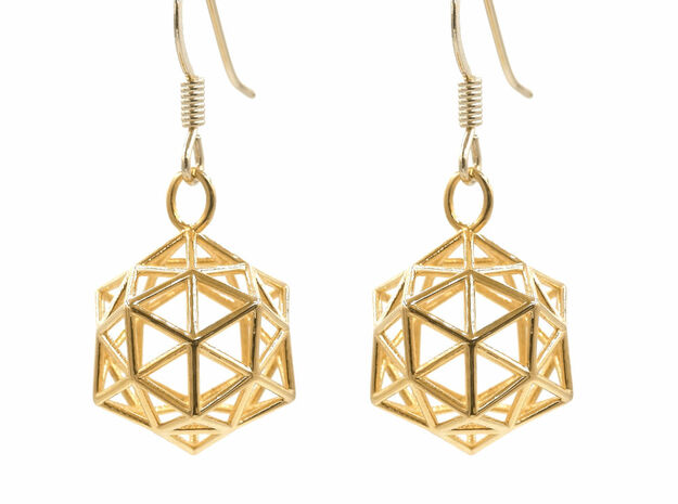 Conscious Crystal Earrings in Natural Brass