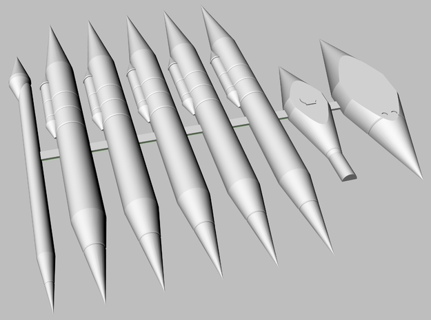 1/200 Saturn V S-II Stage Fairings in Smooth Fine Detail Plastic