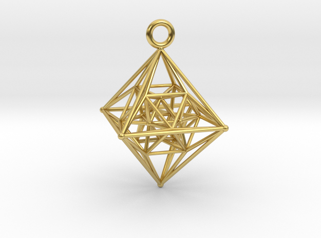 The 6th 4D Platonic Hypersolid - 24 Cell Octaplex in Polished Brass