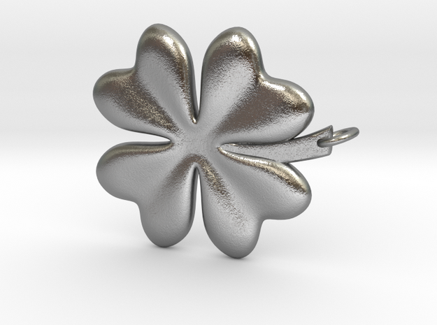 Clover Charm in Natural Silver