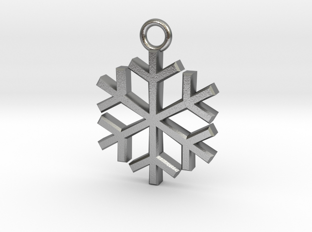 snowflake charm in Natural Silver