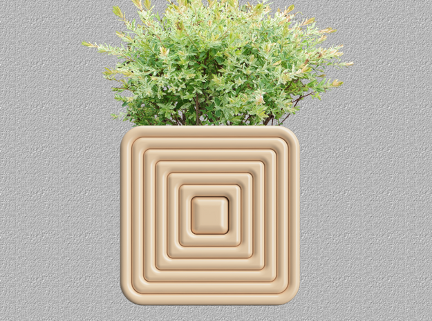 square_coiled_wall_planter in Natural Sandstone