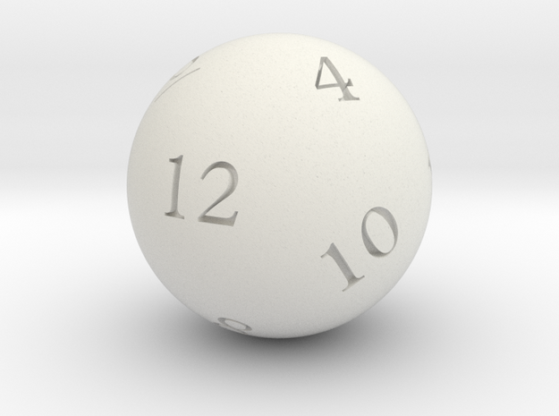 Sphere D12 in White Natural Versatile Plastic