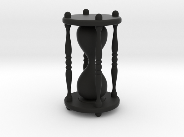 Hourglass in Black Natural Versatile Plastic