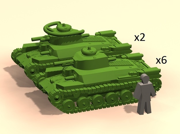 1/160 type 97 Chi-Ha tank in White Processed Versatile Plastic