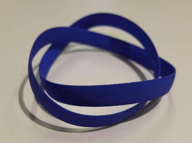 Double Swing Bracelet  62mm  in Blue Processed Versatile Plastic