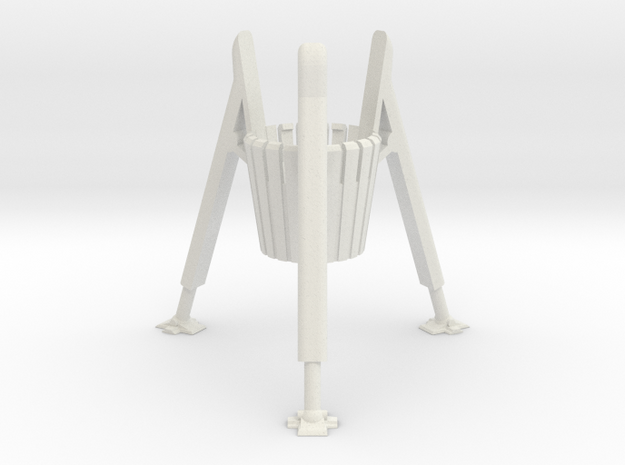 6 inch Moon Ship Stand in White Natural Versatile Plastic