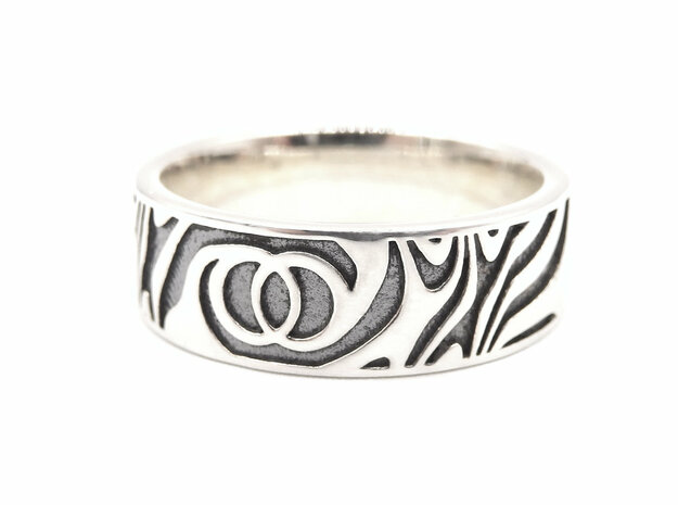 Twin Soul Ring - 19.5/20.4mm - 8mm in Antique Silver: 9.5 / 60.25