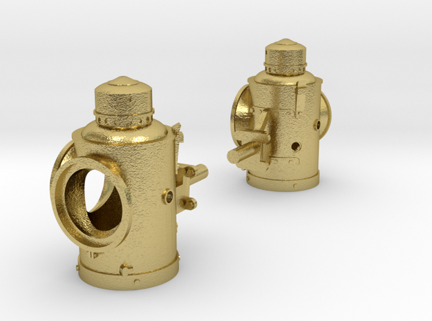Two-Way Wells Engine Lamps  in Natural Brass: 1:20