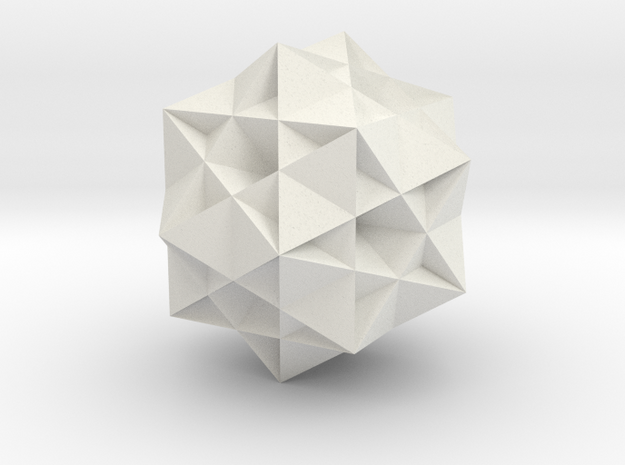 Great Ditrigonal Icosidodecahedron in White Natural Versatile Plastic