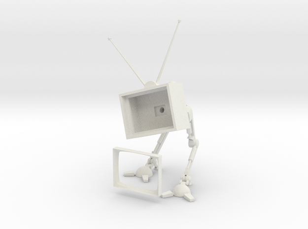 TV Bot  -v3 (Body n Frame) in White Natural Versatile Plastic