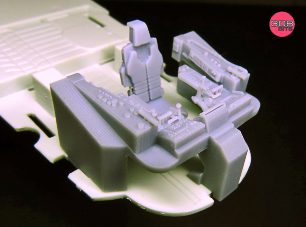 RAZOR MANDO REBELL COCKPIT WITH SEAT  in Smooth Fine Detail Plastic