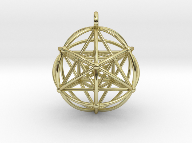 Merkaba Sphere Pendant in 18k Gold Plated Brass