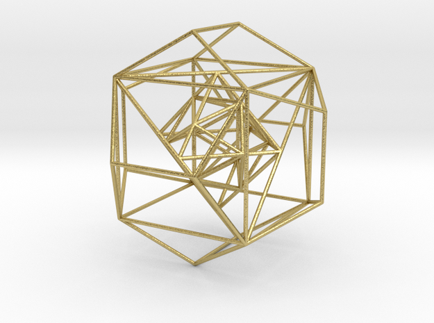 Nested Platonic Solids in Natural Brass