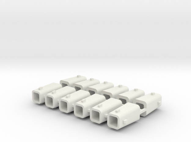 Stahlkokille 4 Zapfen quadratisch 12er Set 1:120 in White Natural Versatile Plastic